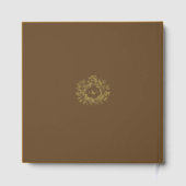 Herfst bruin bladgoud monogram bruiloft gastenboek (Achterkant)