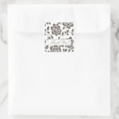 Herfst Bruin Bloemen Dank u Vrijgezellenfeest Stic Vierkante Sticker (Tas)