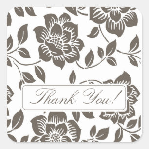 Herfst Bruin Bloemen Dank u Vrijgezellenfeest Stic Vierkante Sticker