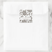 Herfst Bruin Bloemen Vrijgezellenfeest Vierkante S Sticker (Tas)