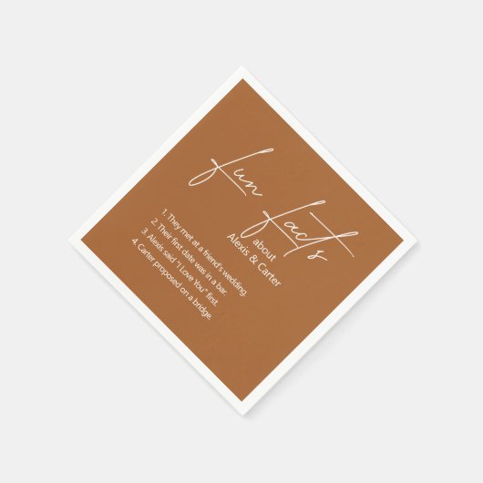 Herfst Bruin Bruiloft Leuke Feiten Servet (Hoek)