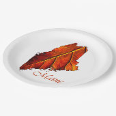 Herfst bruin bruin bruin bruisend diepe roestkleur papieren bordje (Gekanteld)