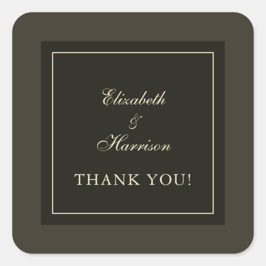 Herfst Bruin Hues & Ivoor bruiloft Dank u Vierkante Sticker (Voorkant)