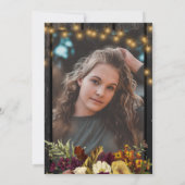 Herfst bruin schuur hout bloemenfoto graduatie par kaart (Achterkant)