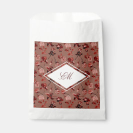 Herfst Bruine Aquarel Botanische Monogram Trouwfee Bedankzakje