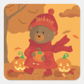 Herfst Bruine Beer Kind Sticker (Voorkant)