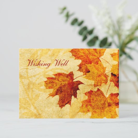 herfst bruine bladeren die putcards wensen informatiekaartje (Staand voorkant)