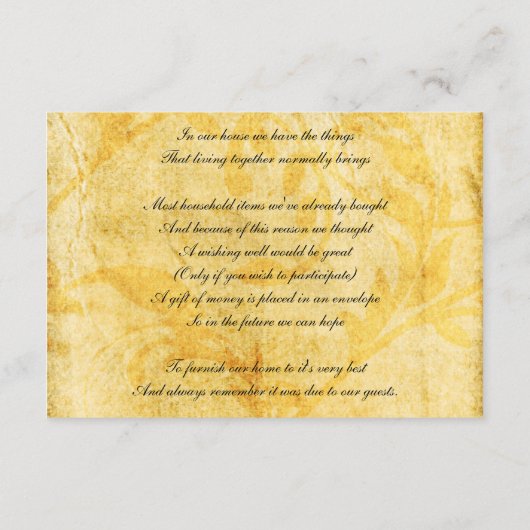 herfst bruine bladeren die putcards wensen informatiekaartje (Achterkant)