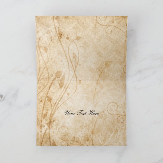 herfst bruine bruiloft bedankkaart (Binnen)