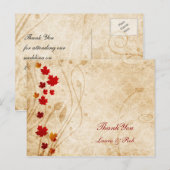 herfst bruine bruiloft briefkaart (Voorkant / Achterkant)