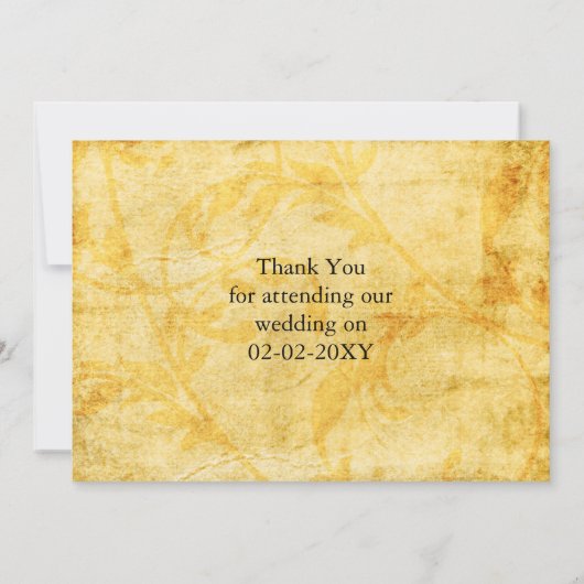 herfst bruine bruiloft kaart (Achterkant)