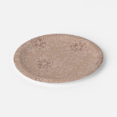 Herfst Bruine Hortensia Bloemen en Bladeren Papieren Bordje (Gekanteld)