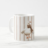 Herfst Bruine Strepen Gans Koffiemok (Voorkant links)
