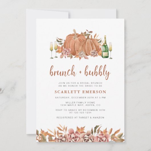 Herfst Brunch Bruiloftsuitnodiging Kaart (Voorkant)