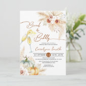 Herfst Brunch en Bubble Boho Pumpkin Vrijgezellenf Kaart (Staand voorkant)