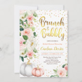Herfst brunch en bubble bruids doucheuitnodiging kaart (Voorkant)