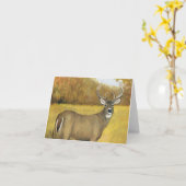 Herfst Buck Art Notecard Kaart (Gele Bloem)