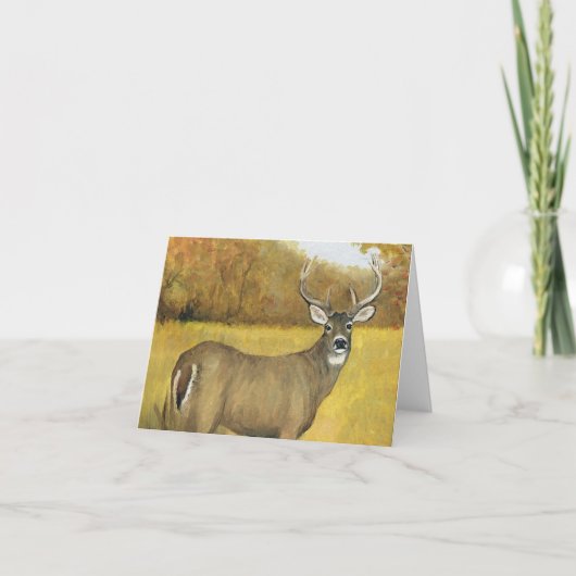 Herfst Buck Art Notecard Kaart (Voorkant)