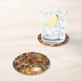 Herfst Buck in Camo White Tail Deer Ronde Kartonnen Onderzetter (Insitu)