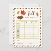 Herfst Bunco Card August September Oktober Theme Kaart (Achterkant)