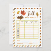 Herfst Bunco Card August September Oktober Theme Kaart (Voorkant)