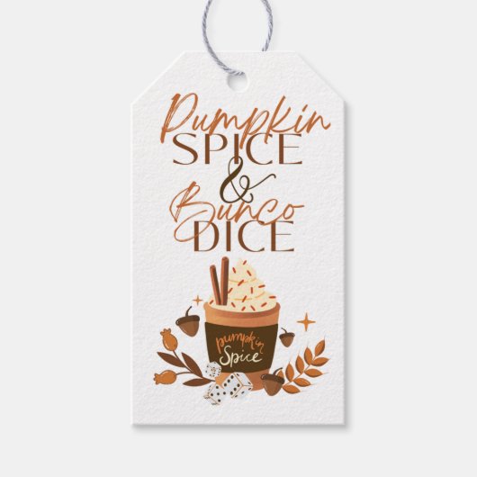 Herfst Bunco Gift Label - Pumpkin Spice Dank u Lab Cadeaulabel (Voorkant)