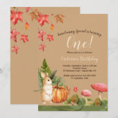 Herfst Bunny Birthday Uitnodigingen (Voorkant / Achterkant)