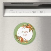 Herfst bunny en pompoenen met aanpasbare tekst magneet (Insitu (Vaatwasser))