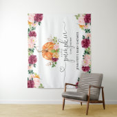 Herfst burgudy pumpkin baby shower wandkleed (In situ)