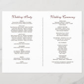 Herfst Burgundy Bloemige Wijnvat Trouwprogramma Flyer (Achterkant)