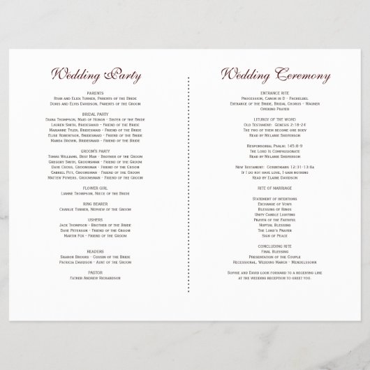 Herfst Burgundy Bloemige Wijnvat Trouwprogramma Flyer (Achterkant)