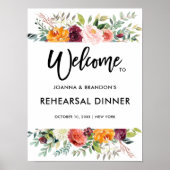 Herfst Burgundy Blush Bloemendiner ter gelegenheid Poster (Voorkant)