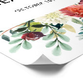 Herfst Burgundy Blush Bloemendiner ter voorbereidi Poster (Hoek)