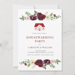 herfst burgundy blush uitnodiging voor huishouding