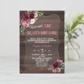 Herfst Burgundy Blush Wood Weddenschap I DO BBQ Kaart (Staand voorkant)