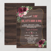 Herfst Burgundy Blush Wood Weddenschap I DO BBQ Kaart (Voorkant / Achterkant)