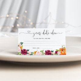 Herfst Burgundy Date-ideeën. Datum jar Informatiekaartje