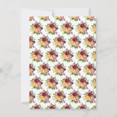 Herfst Burgundy en Oranje Bloem Bruidsdouche Bedankkaart (Achterkant)