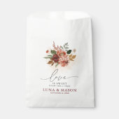 Herfst Burgundy en Terracotta Floral Wedding Bedankzakje (Voorkant)