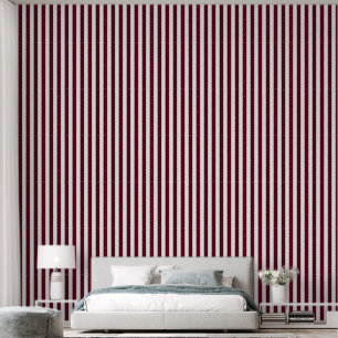 Herfst Burgundy en Wit Gestreept Behang