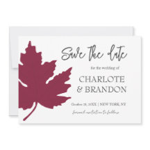 Herfst Burgundy Esdoornblad Trouw SaveThe Date