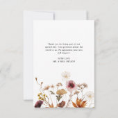 Herfst Burgundy Floral Boho Wedding Foto Bedankkaart (Achterkant)