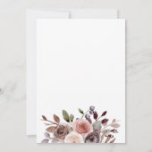 Herfst Burgundy Floral geometrisch lijst bruiloft Kaart (Achterkant)