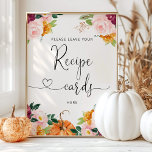 Herfst burgundy floral laat je receptkaart hier ac poster<br><div class="desc">Herfst burgundy floral laat je recept hier Poster Matching items beschikbaar.</div>