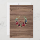 Herfst Burgundy Floral Wine Barrel Wood Weddenscha Kaart (Achterkant)