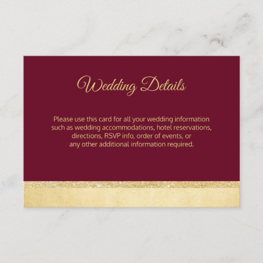 Herfst Burgundy Gold Wedding - Toevoegingen voor d Informatiekaartje (Voorkant)