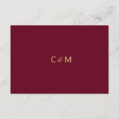 Herfst Burgundy Goud Huwelijksdetails Inserts Informatiekaartje (Achterkant)