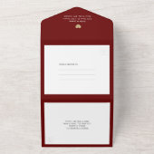Herfst Burgundy Heart in One Wedding Invitation All In One Uitnodiging (Buitenkant)