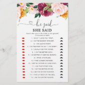 Herfst Burgundy Hij zei dat ze vrijgezellenfeest s (Voorkant)