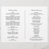 Herfst Burgundy Ivory Floral Lijst Wedding Program (Achterkant)